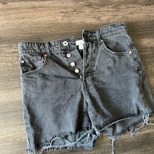 H&M Charcoal Denim Women Shorts
